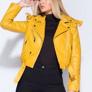 Mustard biker jacket